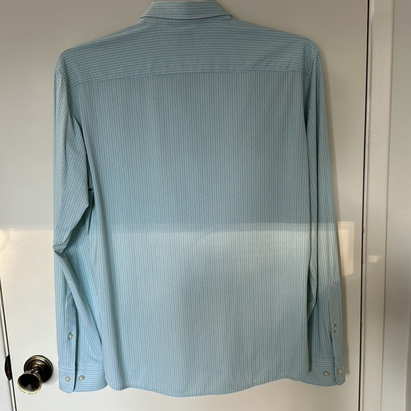 Hugo Boss men’s long sleeve button down shirt size large sharp fit, teal color - Picture 7 of 10